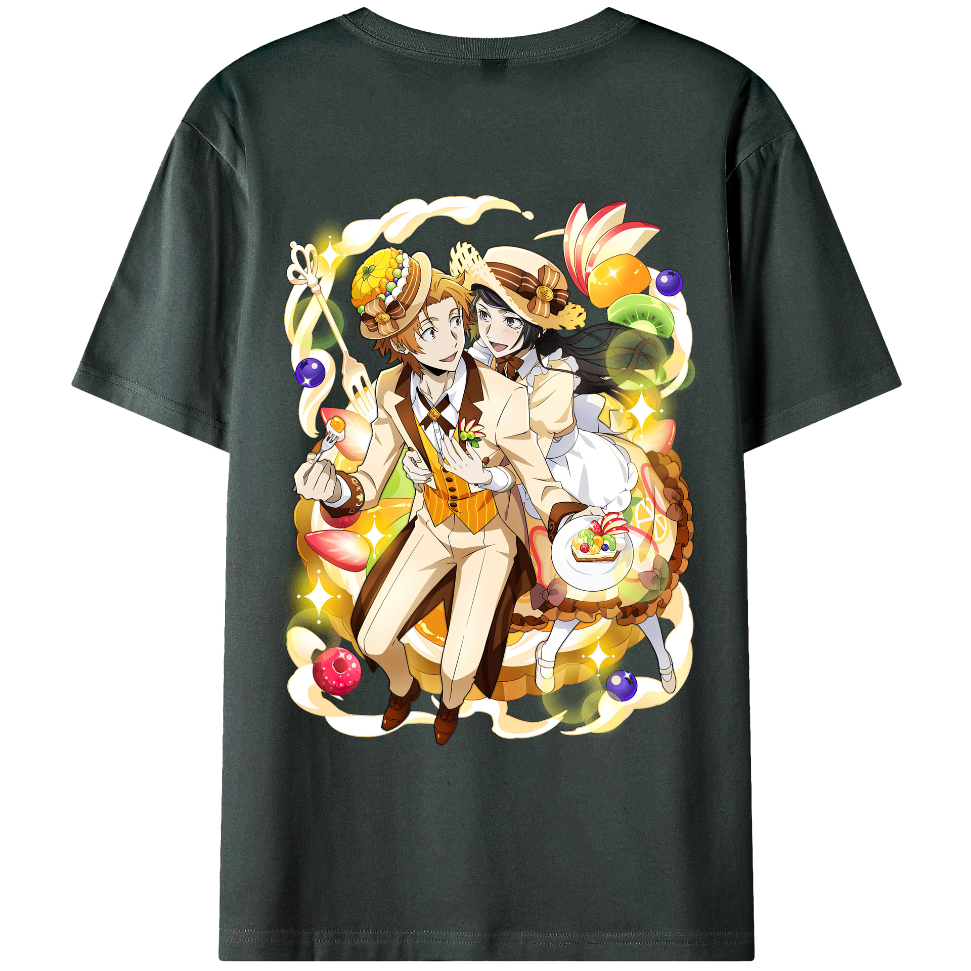 （画像用） 文豪ストレイドッグス Bungo Stray Dogs 綿100％ メンズ半袖Tシャツ（バックプリント） 通気性